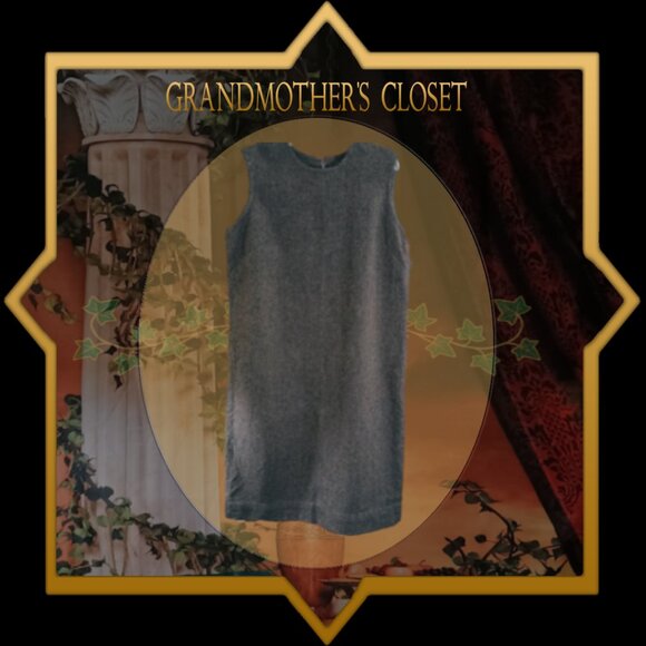 EUC: Vintage 60s Gray Sleeveless Sheath Dress ILGWU Union Made Size see desc - Picture 1 of 7